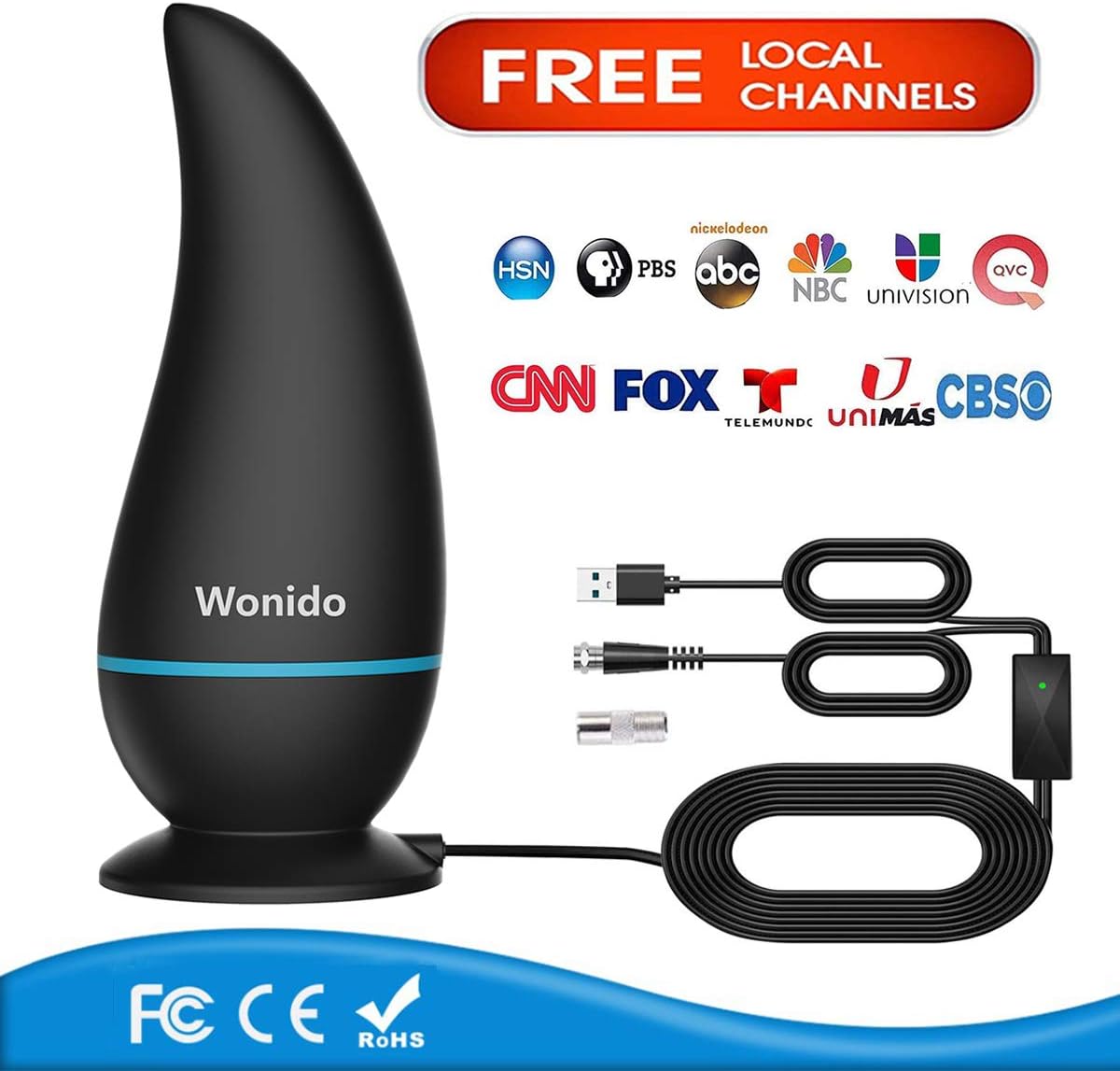 Best 【2020 Upgraded】 Wonido TV Antenna Indoor, HD Antenna for TV Indoor with 100-150 Miles Reception, Digital TV Antenna with Magnetic Base & Coaxial Cable - Support 4K/1080P/Freeview All Local Channels Discount 80% 【2020 Upgraded】 Wonido TV Antenna Indoor, HD Antenna for TV Indoor with 100-150 Miles Reception, Digital TV Antenna with Magnetic Base & Coaxial Cable - Support 4K/1080P/Freeview All Local Channels