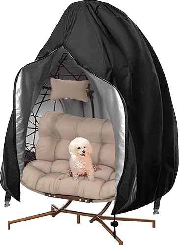 Miniatura 40 de 【Upgraded】Patio Egg Chair Covers with Zipper, Wicker Egg Swing Chair Covers, Waterproof Heavy Duty Weather Resisatnt Outdoor Chair Cover, Windproof