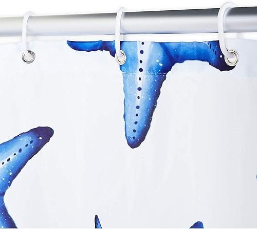 Miniatura 4 de Okuna Outpost Cortina de ducha náutica con 12 ganchos, decoración de baño de playa (71.25 x 71 pulgadas)