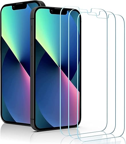 Protector de pantalla compatible con iPhone 13 Pro Max (6.7 pulgadas), vidrio templado HD antiarañazos, paquete de 3, transparente