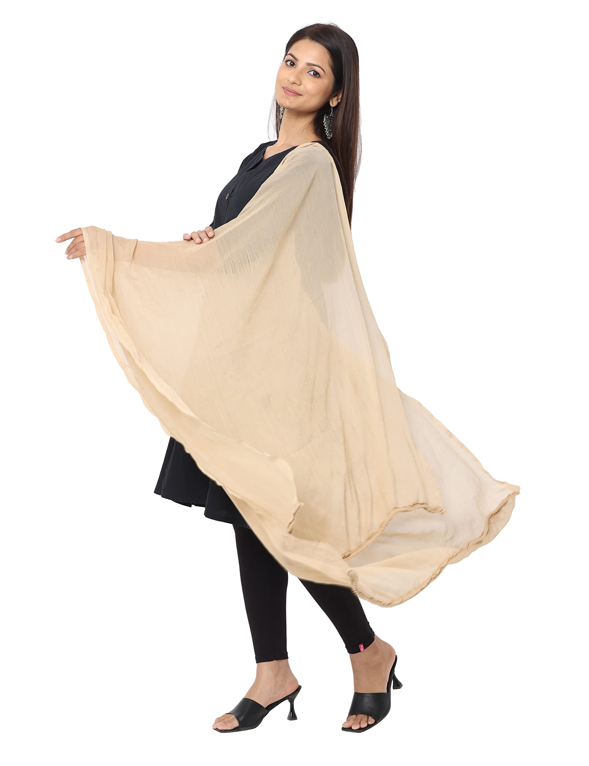 2.25 Meters Solid Chiffon Dupatta, Lightweight Designer Chunni, Scarf for Ethnic Wear, Casual Wear -Pack of 1