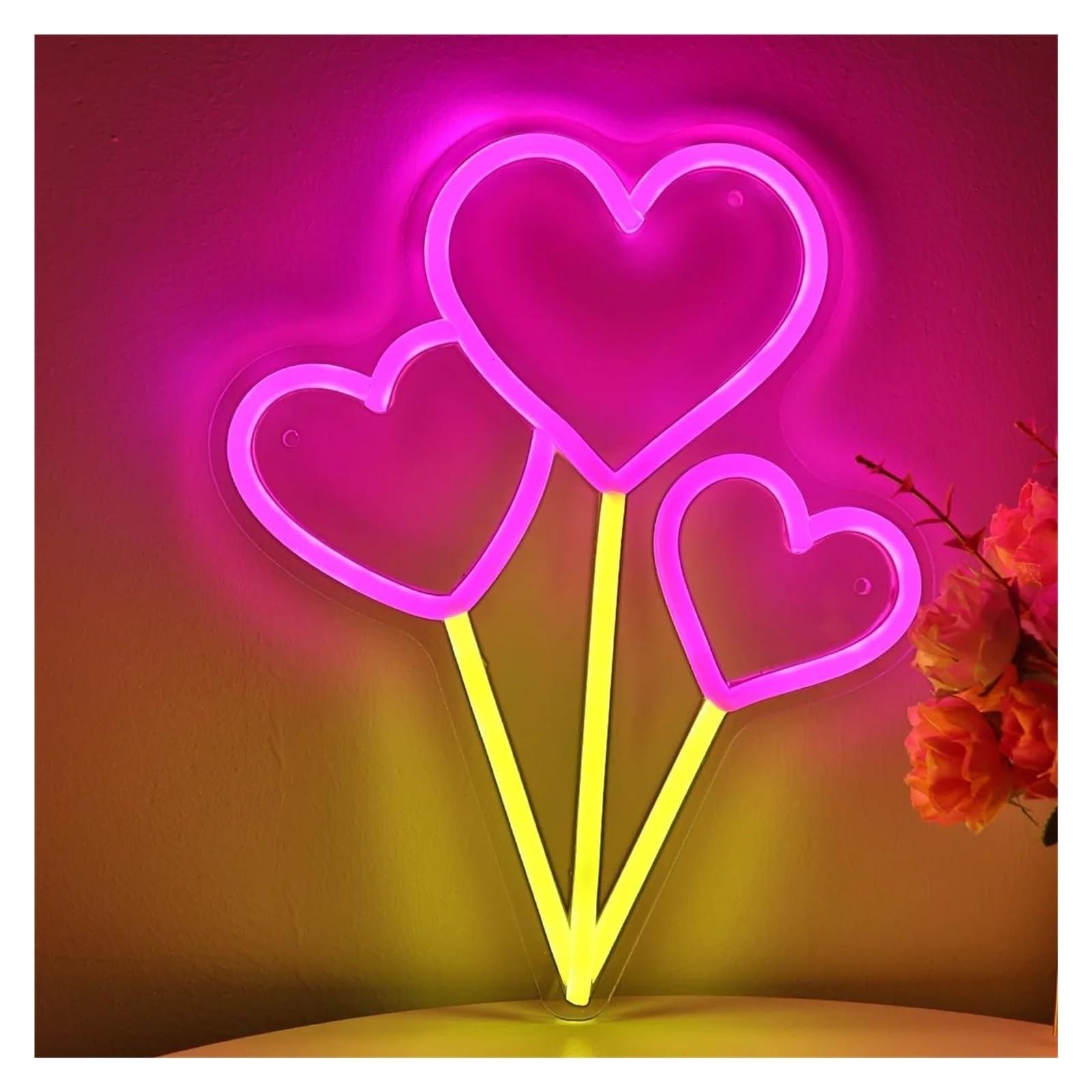 Palloncino a forma di cuore per volante per insegna al per neon per luce per dimmerabile alimentata tramite per USB