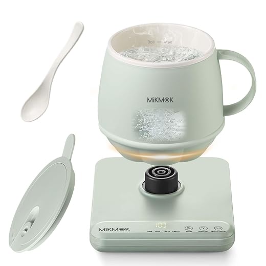 Table Boiling Water Mug, Beverage Warmer, 45-100℃ Temperature Control, 13.5Oz 300W Fast Coffee Heating Cup, 4H Keep Warm, Electric Coffee Mug for Office, Home, Dorm, Gift for Friends Family Coworkers