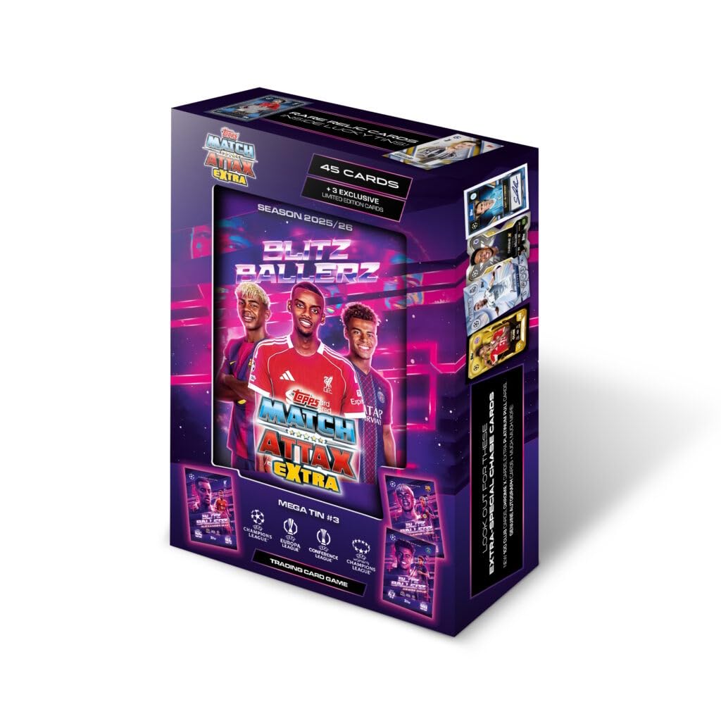 Topps UCC Match Attax Extra 2026 Mega Tin 48 Cartas 3 Goliaths LE