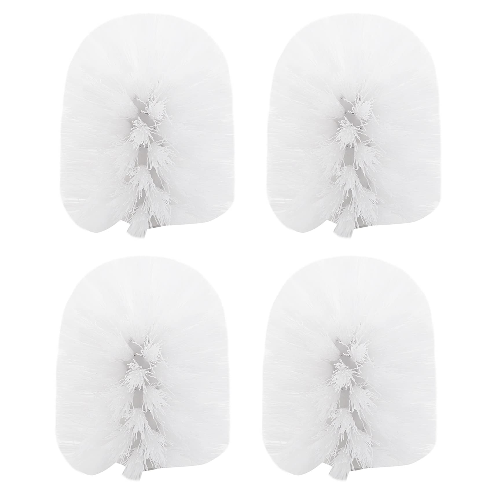 KVSERT Replacement Spare Bathroom Accessory Plain Plastic Toilet Cleaning Brushes Head Holders White (4x White Heads)