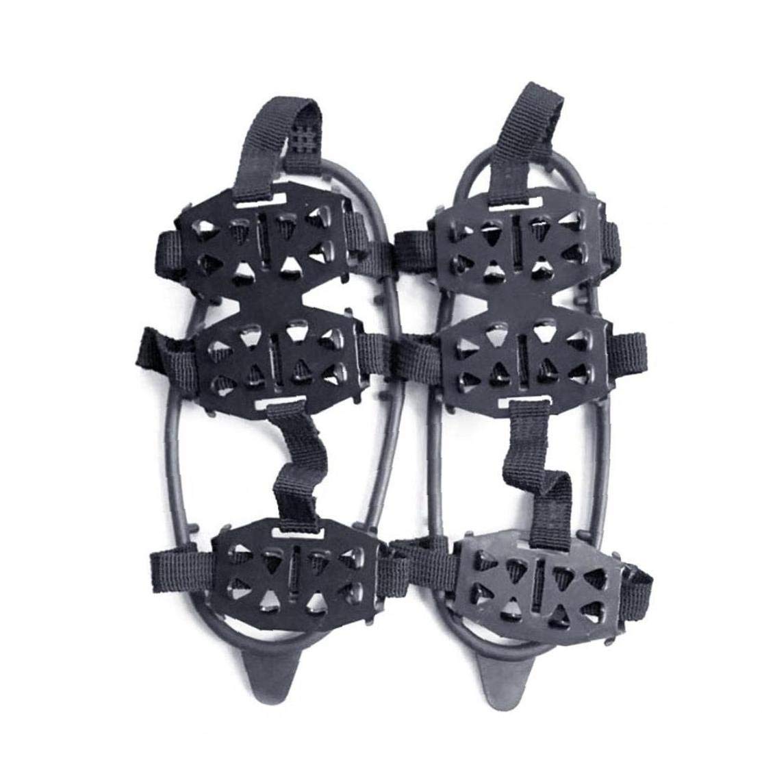Crampons de Botte de Chaussure Crampons de Traction de Neige Chaussure Crampons antidérapants de Neige 24 Dents Couvre-Chaussures Noir 1 Paire Taille M