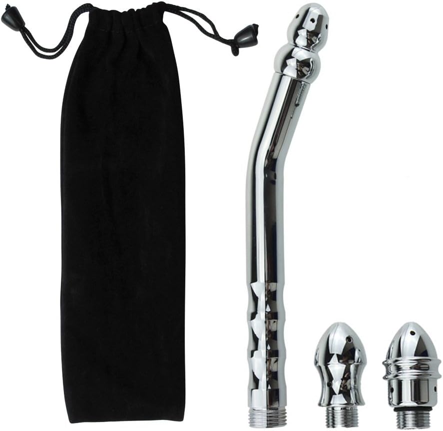 Clean Confidence Enema Shower Angle Wand with 3 Heads for Deep Vaginal and Anal Cleansing, Colonic Douche System by ConfidentU