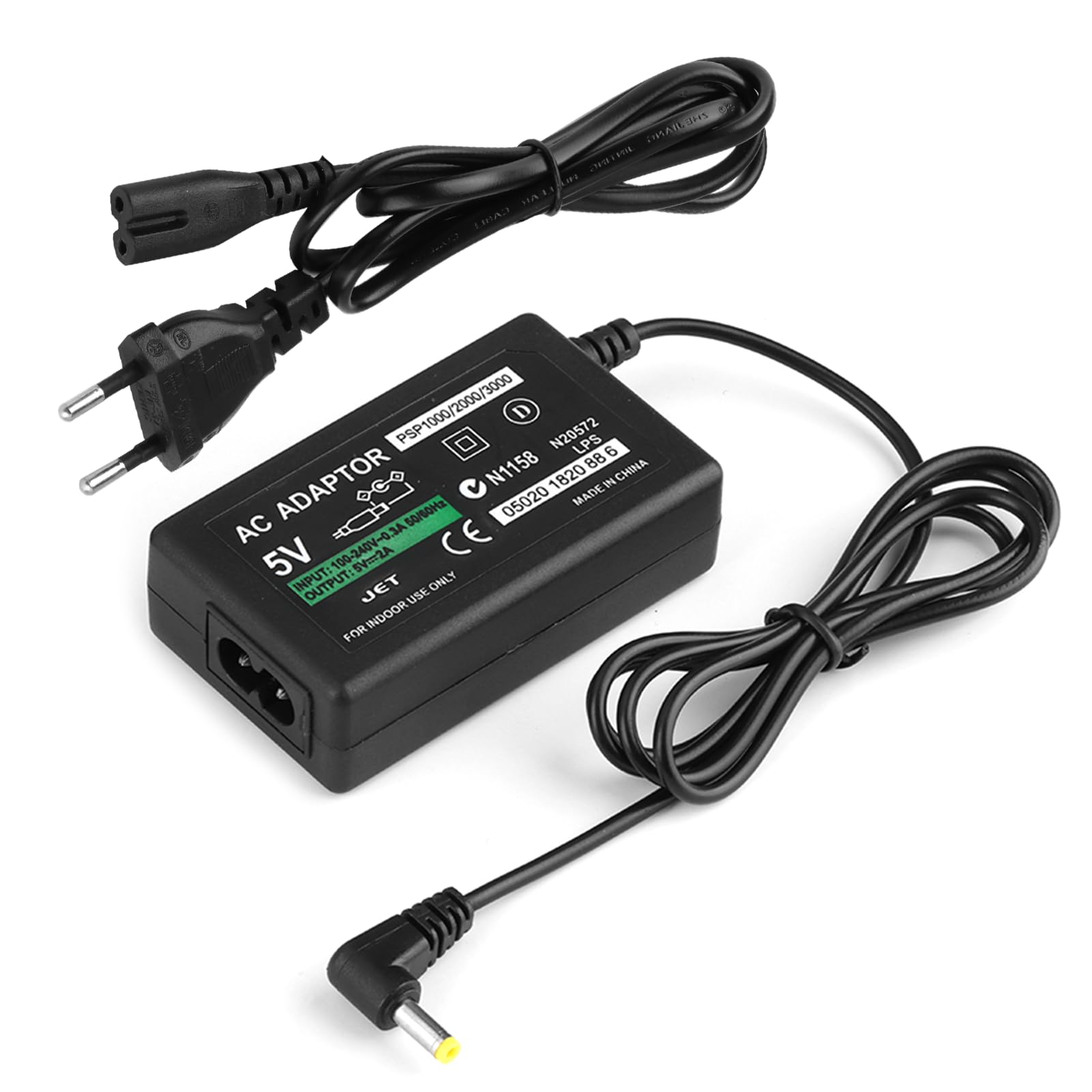 Cargador para Sony PSP 1000/2000/3000, Fuente de Alimentación 5V 2A AC Pared Cargador Cable, Power Adapter para PSP Consola, PlayStation Alimentación Portátil para 1000 2000 3000 Street Game