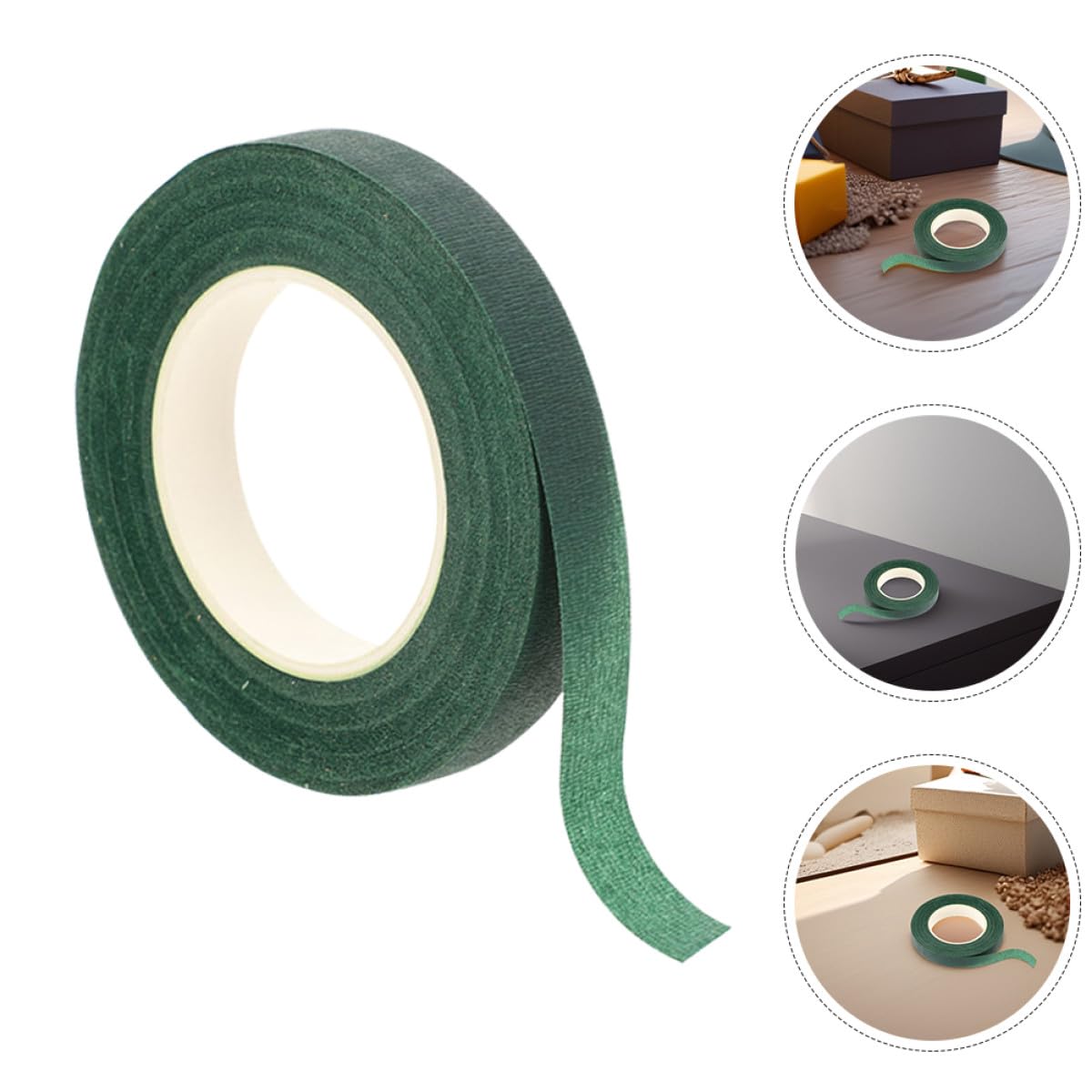 Alipis 3pcs Deep Green Crepe Floral Tape Bouquet Stem Wrapping Tape for Flower Arrangements and Crafts DIY 1.2cm X 30 Yards Floral Wrapping for Wedding and Home Decor