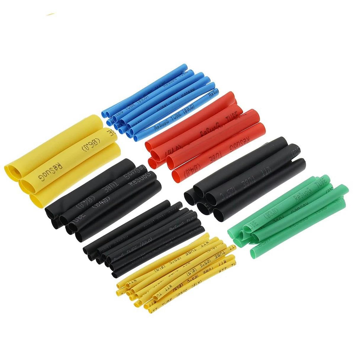 Tubo termorestringente per canna da pesca, Set di guaine termorestringenti in poliolefina, confezione da 127/164/328/530 pezzi, guaine isolate for cavi metallici assortiti, 8 misure(530pcs)