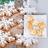 Wocuz Cookie Candy Bags Snowflake Biscuit Roasting Treat Gift Self-Adhesive Clear Bakery Decorating favor bags (5.5x5.5 Inch, 200Pcs)