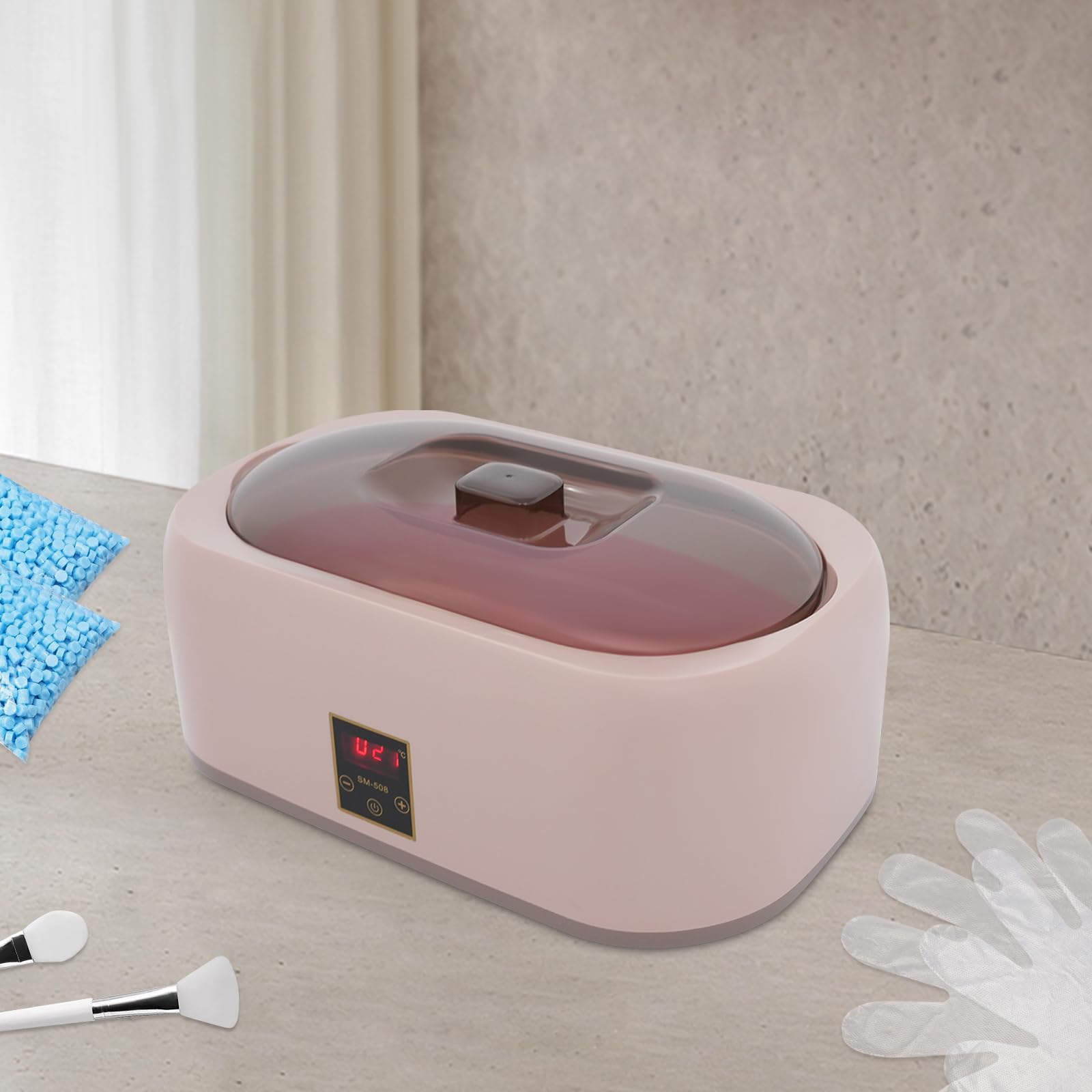 Waxing Podgrzewacz wosku, 4000 ml, podgrzewacz do depilacji, z ciepłym woskiem, do całego ciała, w domu, różowy
