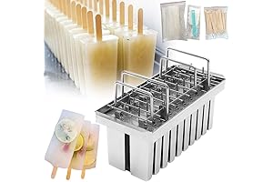 ZXMOTO 20pcs 105ml Per Mold Industrial Stainless Steel Ice Lolly Popsicle Molds Commercial Popsicle Mold