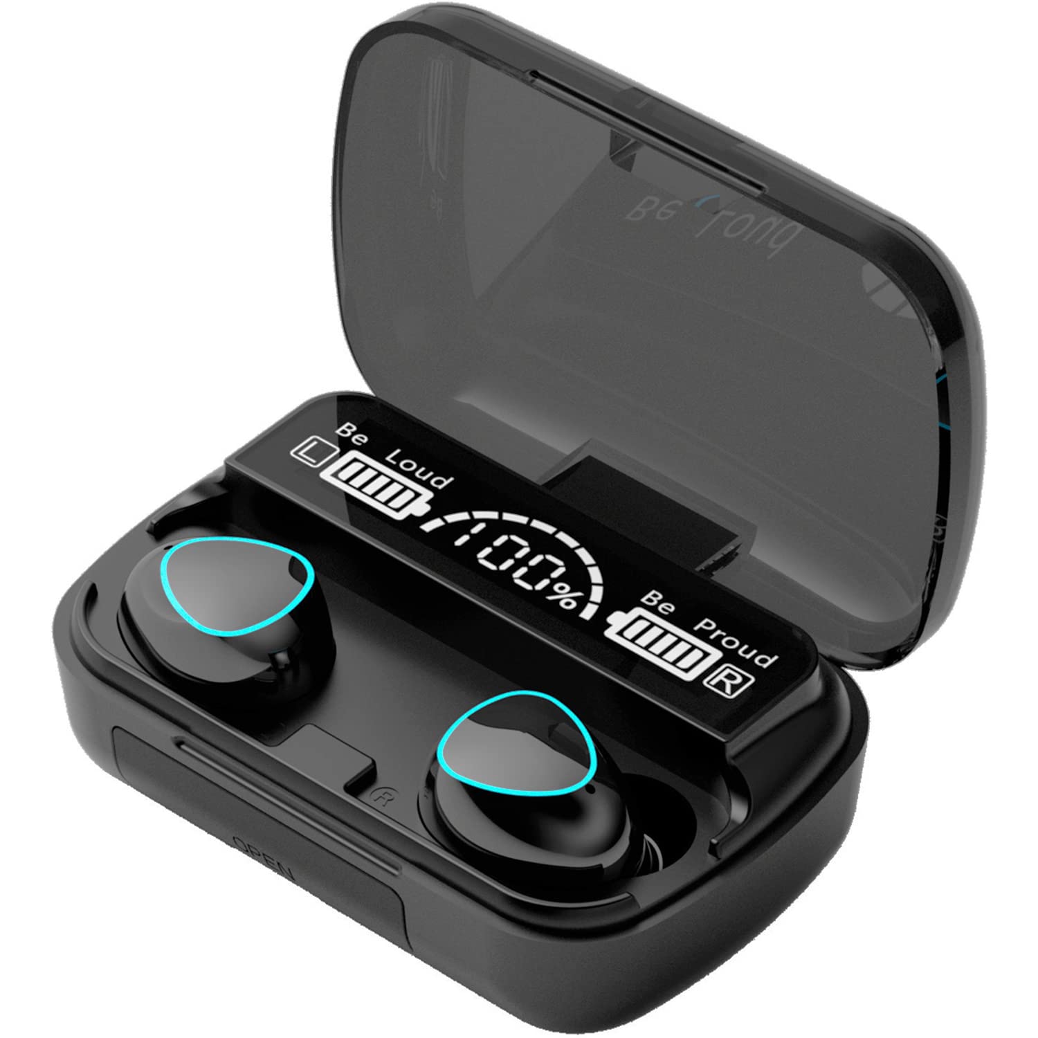 Jmamba Écouteurs sans Fil, Bluetooth, écouteurs sans Fil, 140 Heures de Lecture avec étui de Charge, écouteurs Intra-Auriculaires IPX7, étanche et antibruit