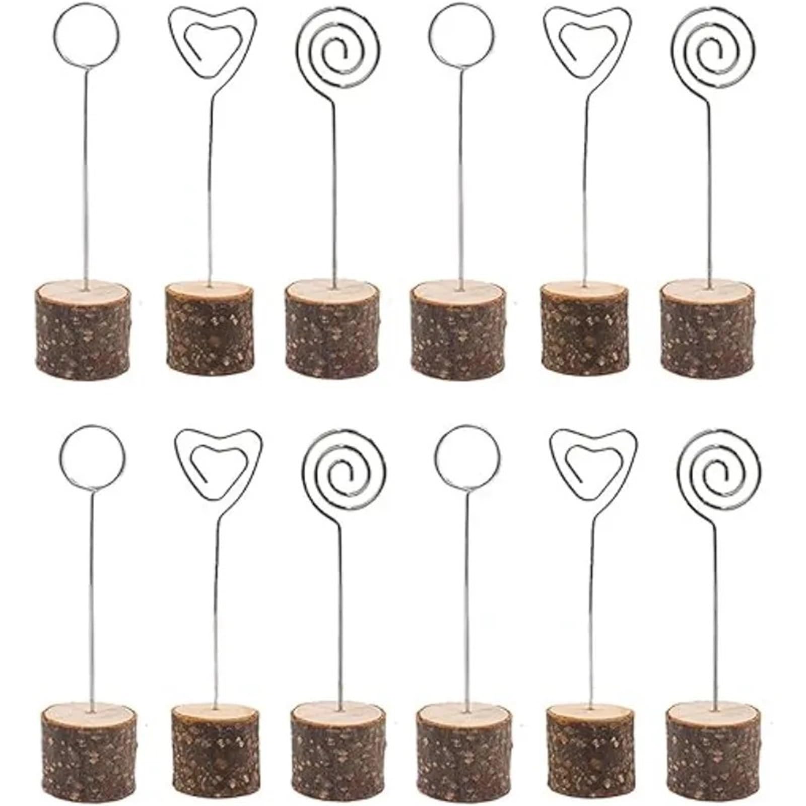 Memo-Clip-Halter, 20/80 Stück, Premium-Holz-Tischkartenhalter, rustikaler Tischnummernständer für Hochzeit, Party, Schilder, Lebensmittelkarten, Etiketten für Tische, Geschäfte, Etiketten, Büro