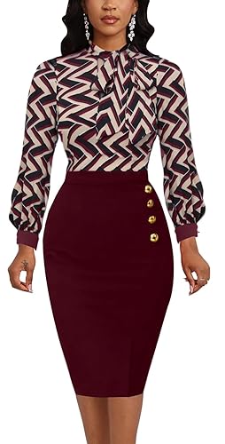 Women's Wear to Work Pencil Dresses Business Professional Midi Dress