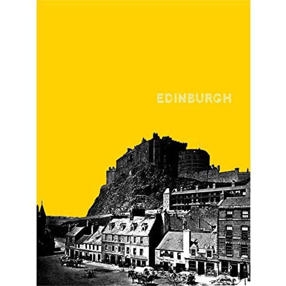 Wee Blue Coo Grassmarket Edinburgh Scotland Scottish Landmark Yellow Art Print