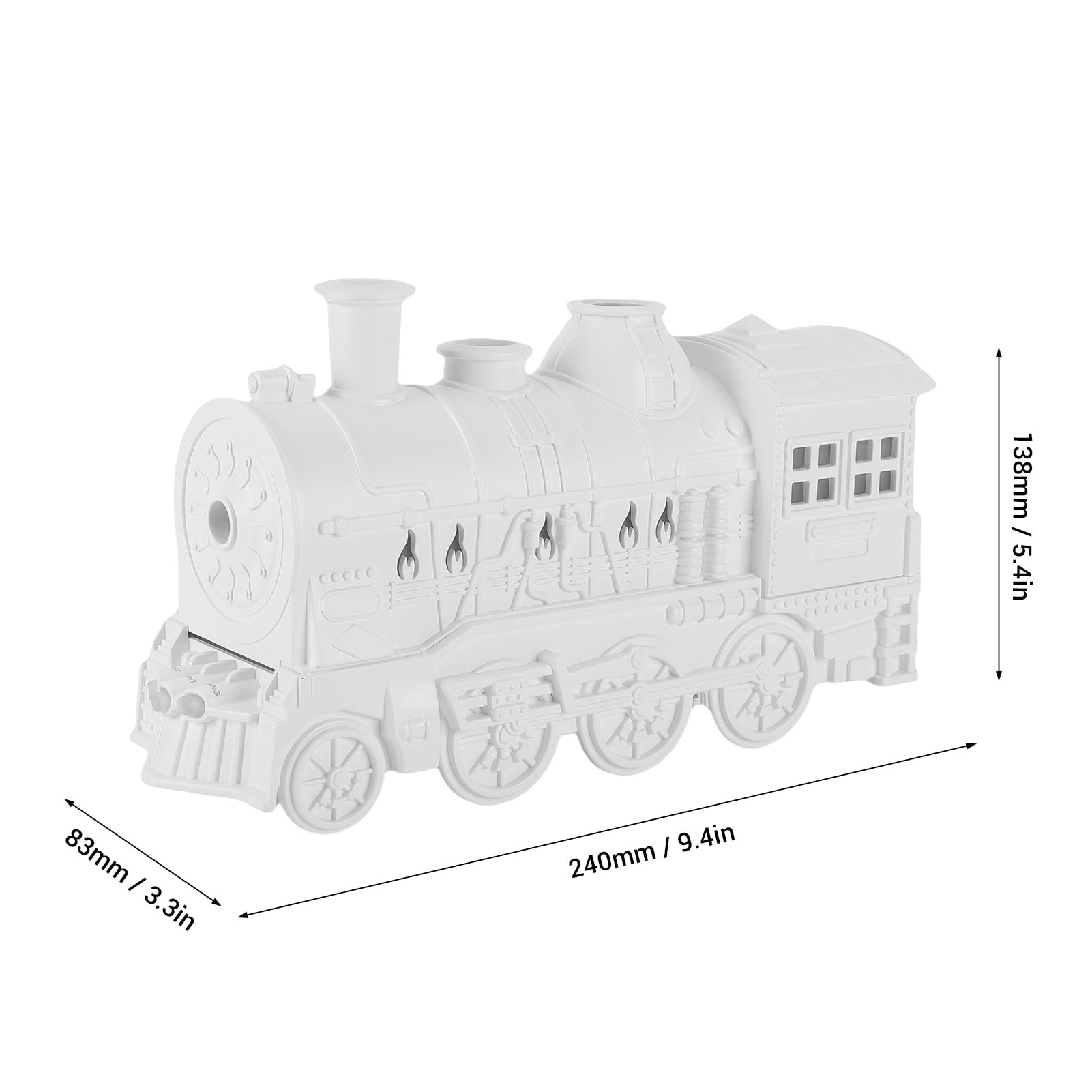 Generic Śliczny Nawilżacz Powietrza w Kształcie Pociągu Dyfuzor Zapachowy Dyfuzor Olejków Eterycznych Podwójne Tryby Natrysku do Sypialni Salon Dzieci ABS (WHITE)