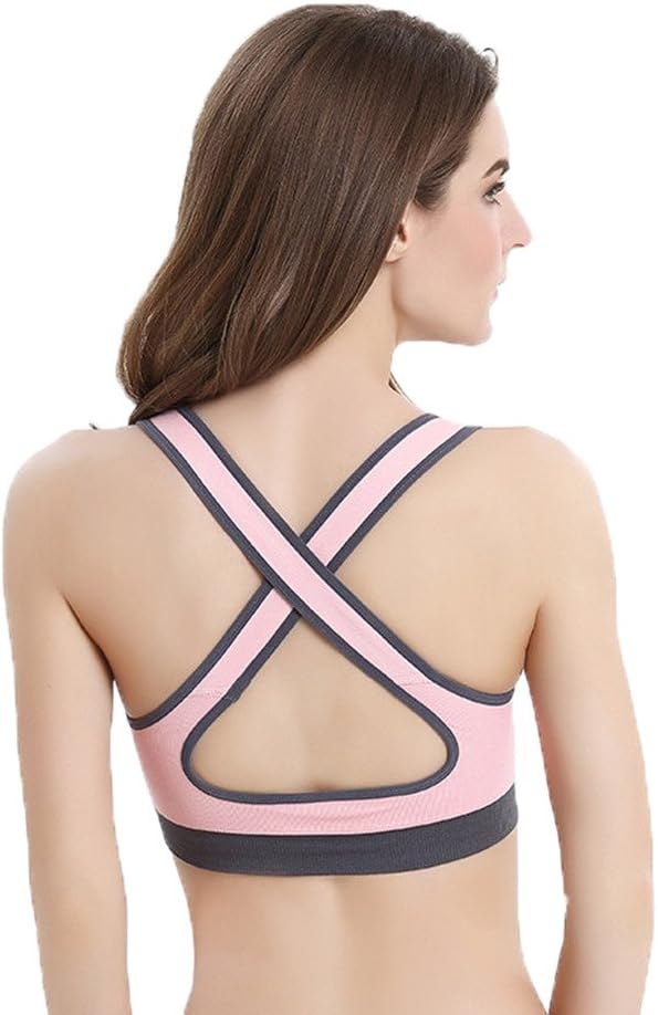 Dealseven Fashion Women's Padded Sports Bra (Pink_Free Size)