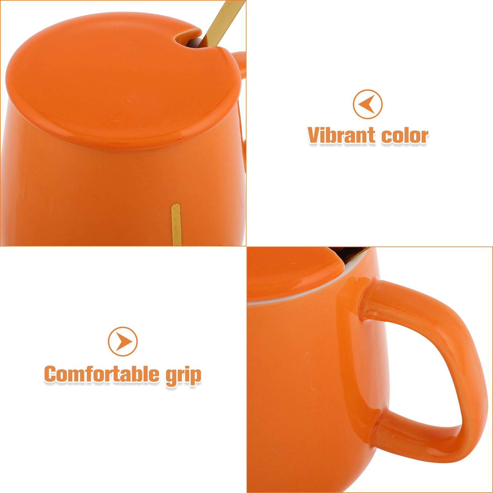 GARVALON Scalda Tazze Elettrico Portatile USB con Tazza in Ceramica Arancione, Riscaldamento un Tocco e Funzione Spegnimento Automatico, per Colazione e Bevande Calde, Confezione Regalo