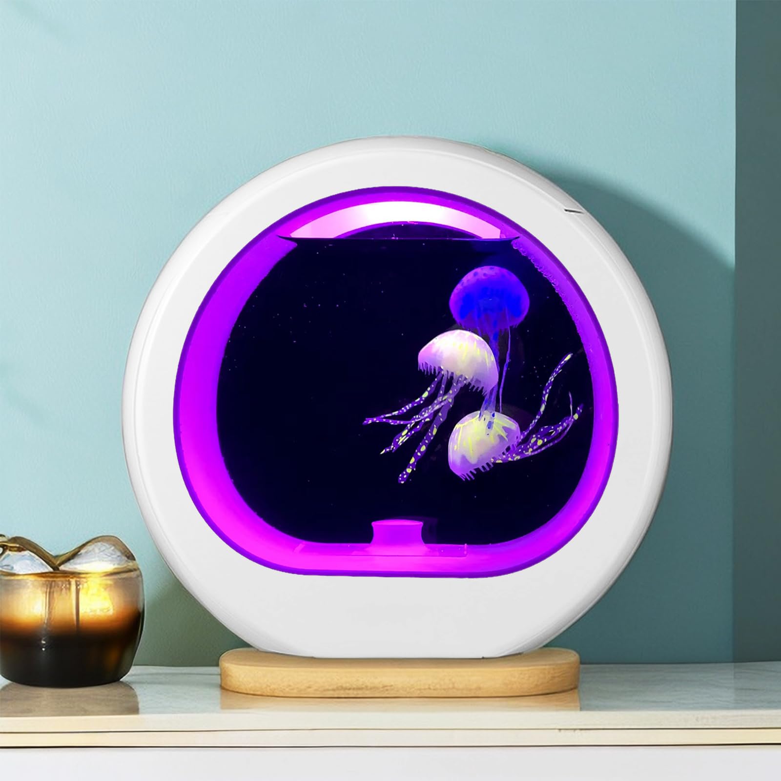 Jellyfish Lamp with 9 Color Changing 2 Modes Deluxe Jelly Fish Aquarium Fish Tank for Kids Women Men LED Night Light Mood Lamp, Home Decor Gift for Christmas Birthdays