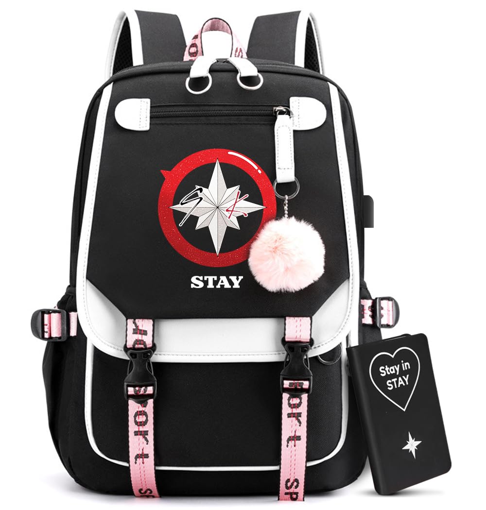 Large Capacity Laptop Bag Bookbag with Notebook, USB Charging and Headphone Port for STAY Music Fans