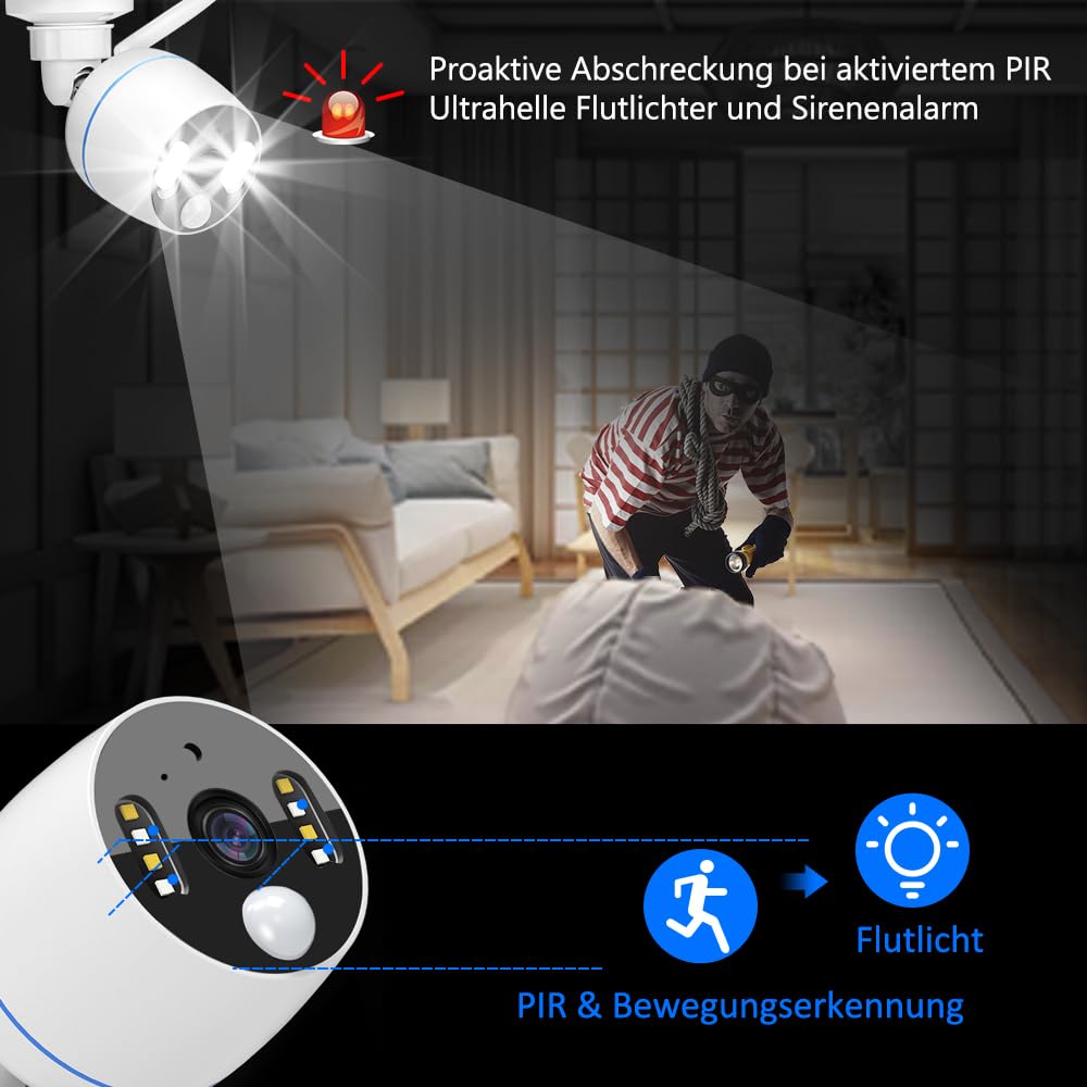 Kit de caméra de Surveillance extérieure Wi-FI, 4 x 1080p, 2 to, 8