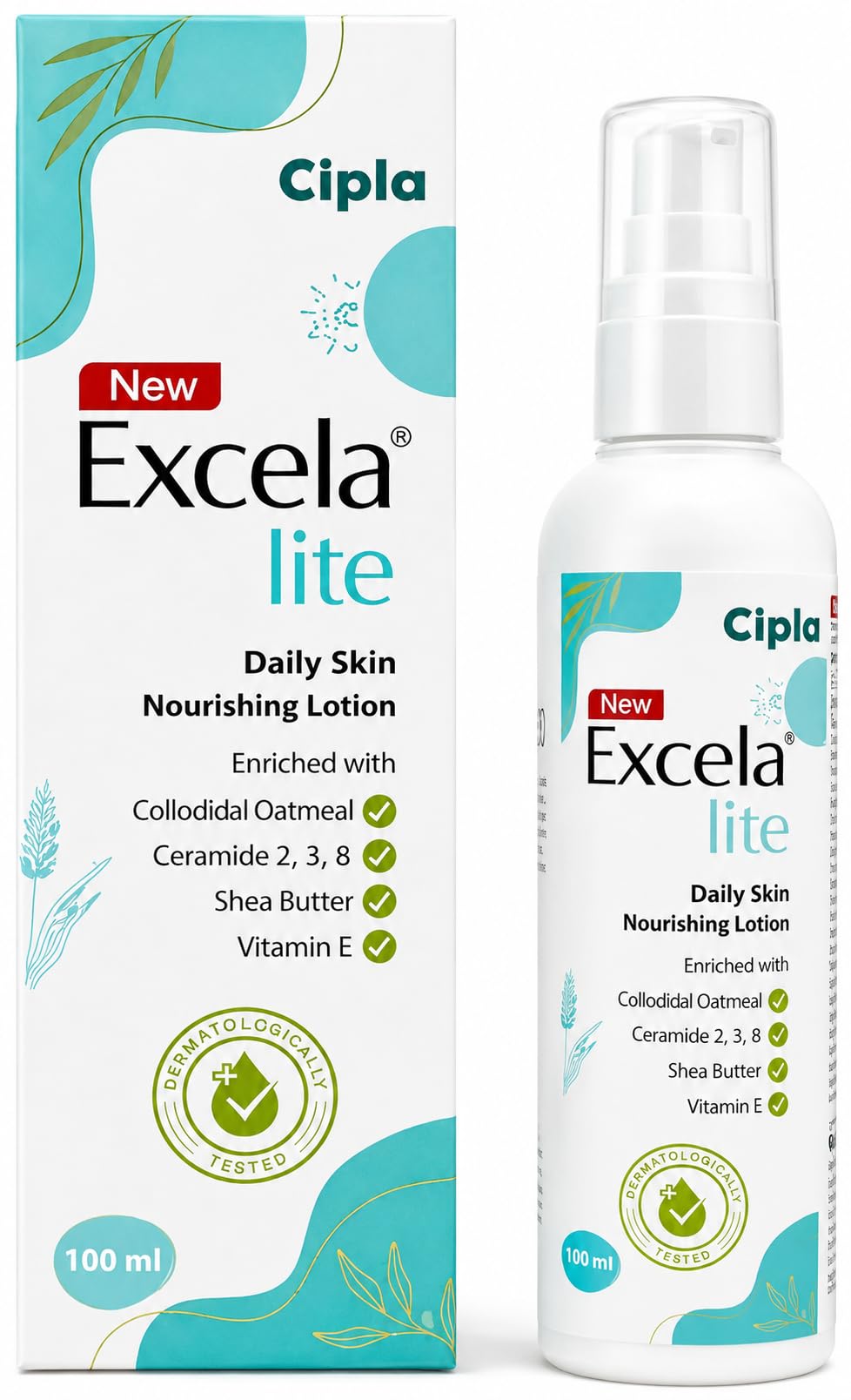 Cipla Excela Lite Daily Skin Nourishing Lotion 100ml | Grow Key | Colloidal Oatmeal, Ceramides 2, 3 & 8, Shea Butter & Vitamin E | Hydrating Moisturizer | Dermatologically Tested | Fragrance Free-image-42