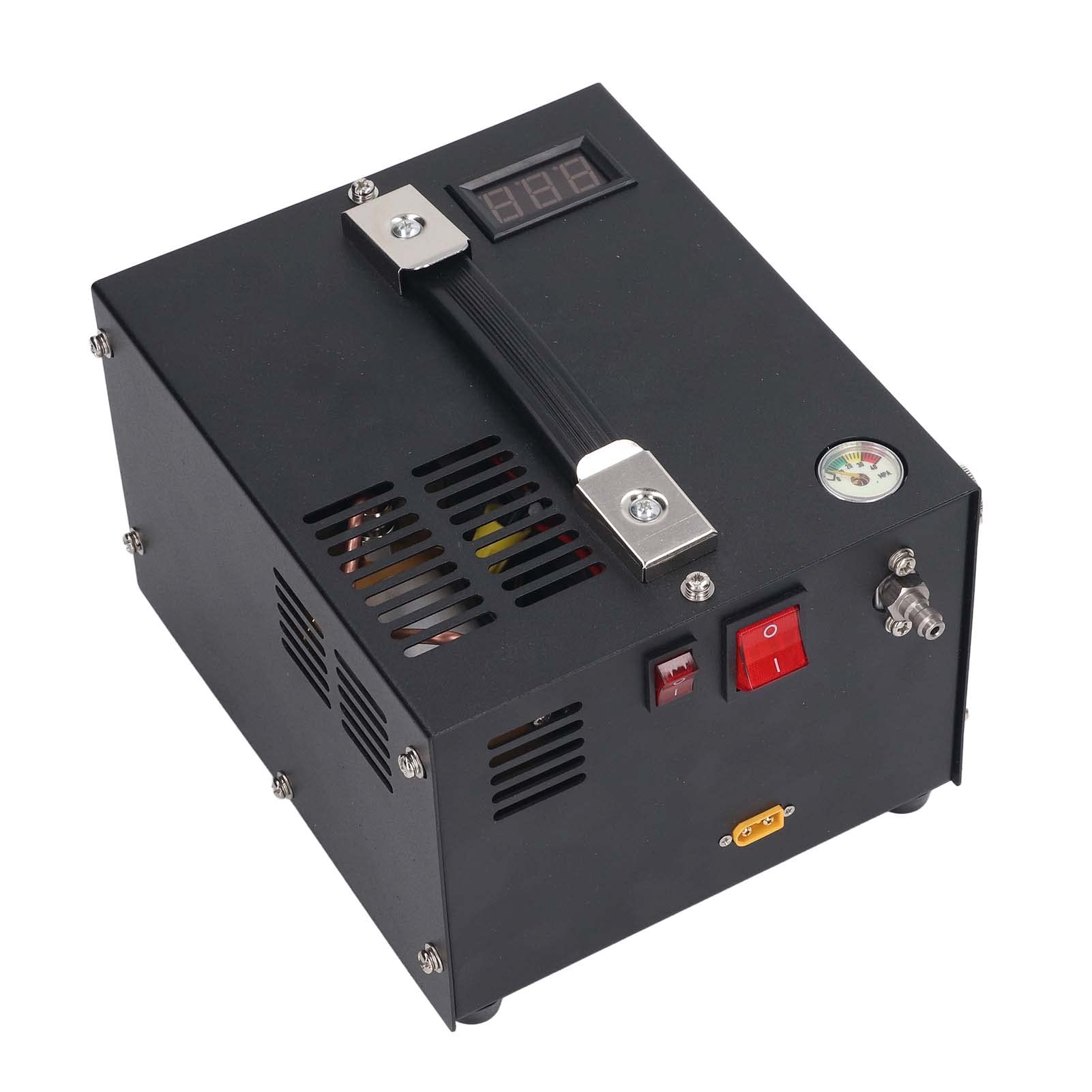 PCP-Luftkompressor 4500 PSI 30 MPa für Auto und Zuhause, Ölfrei Wassergekühlt mit Lüfterkühlung, Echtzeit-Temperaturanzeige, Schnellanschlüsse Austauschbare Filter