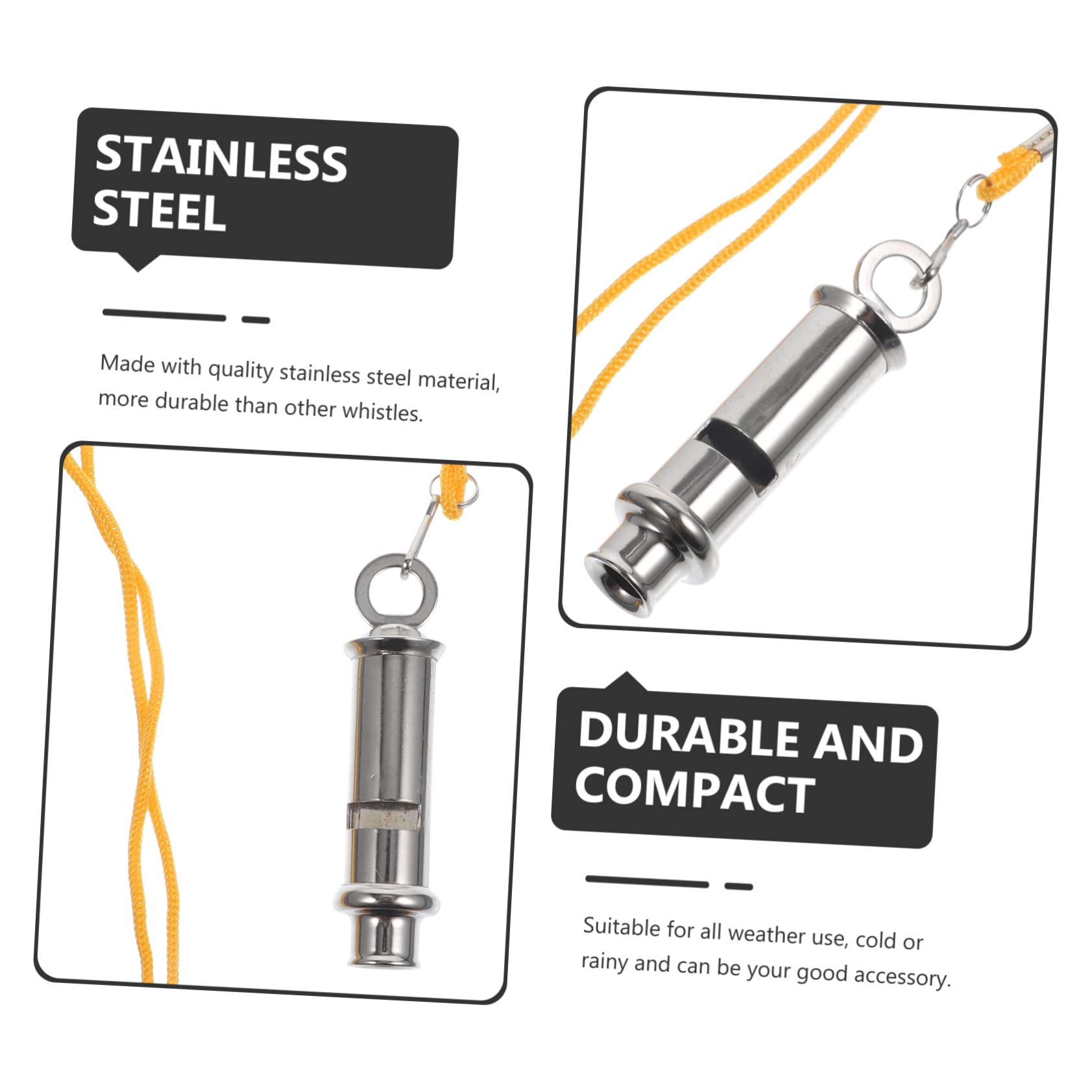 4Pcs Stainless Steel Referee Whistles for Sports Training and Emergency Use High Pitch Survival Whistles for Adults and Lightweight Portable Design