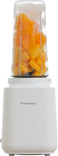Panasonic MXXP103 - Licuadora personal ligera con cuchillas de dientes de sierra, sin BPA, 450 W, color blanco