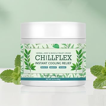 Menthol Soothing Cream - CHlLLFLEX Instant Cooling ReIief Cream, Herbal Cooling Gel with Menthol for Muscles & Joint, Soothing Moisturizer Cream for Joint Activities Throughout The Body 3.5OZ