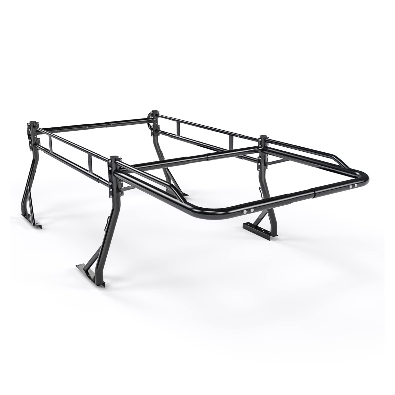 AA-Racks Model X39 Truck Bed Ladder Rack Side Bar with Short Cab Ext - (X39-SC-Black)