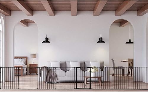 Miniatura 5 de Puerta de seguridad de metal configurable de 200 pulgadas de ancho, 8 paneles ajustables para patio de juegos, valla de metal para chimenea, puerta