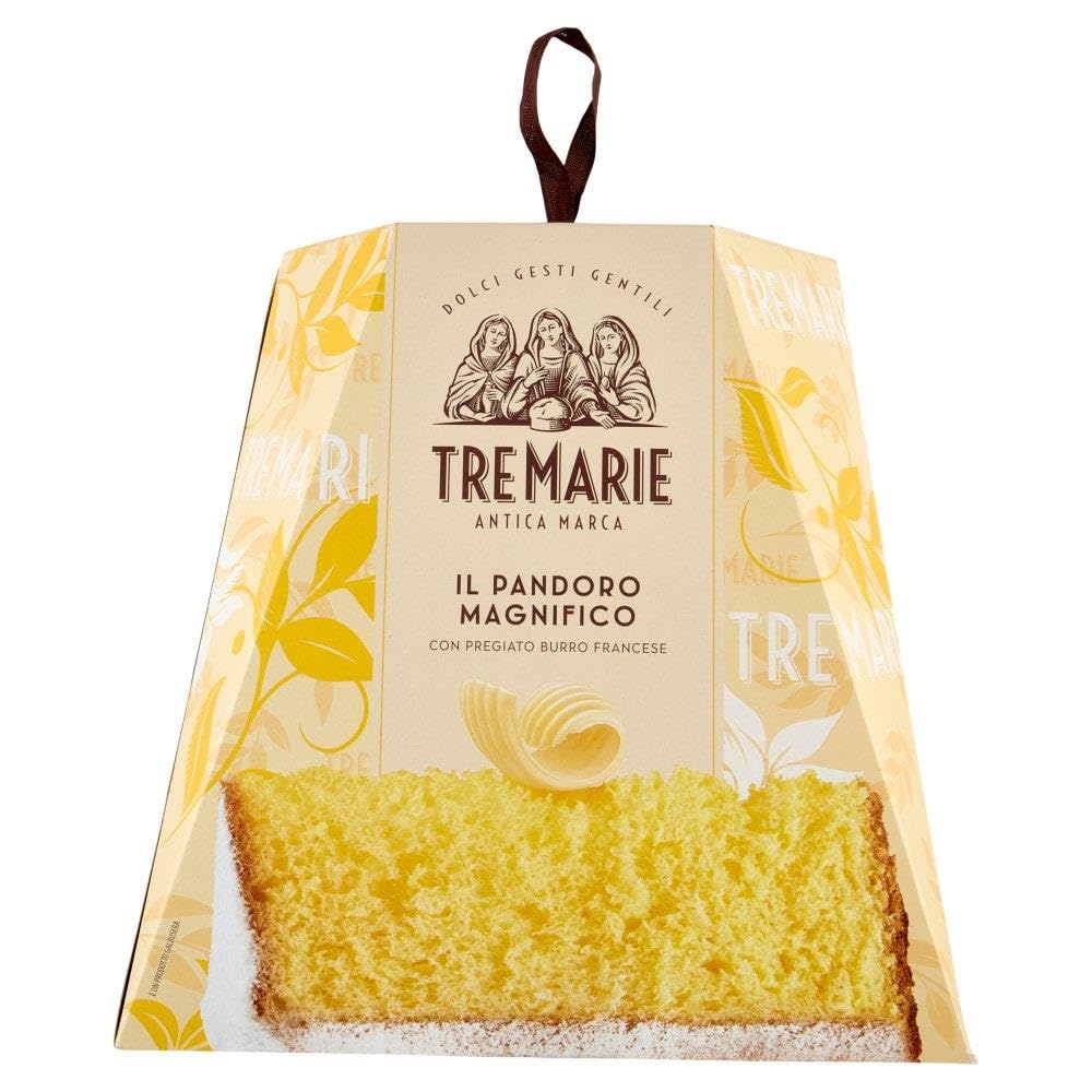 Tre Marie Il Pandoro Magnifico 3x 1 kg – klassischer italienischer Weihnachtskuchen mit hochwertiger französischer Butter – weich & duftend natürliche Langzeit-Teigführung + Italian Gourmet polpa 400g