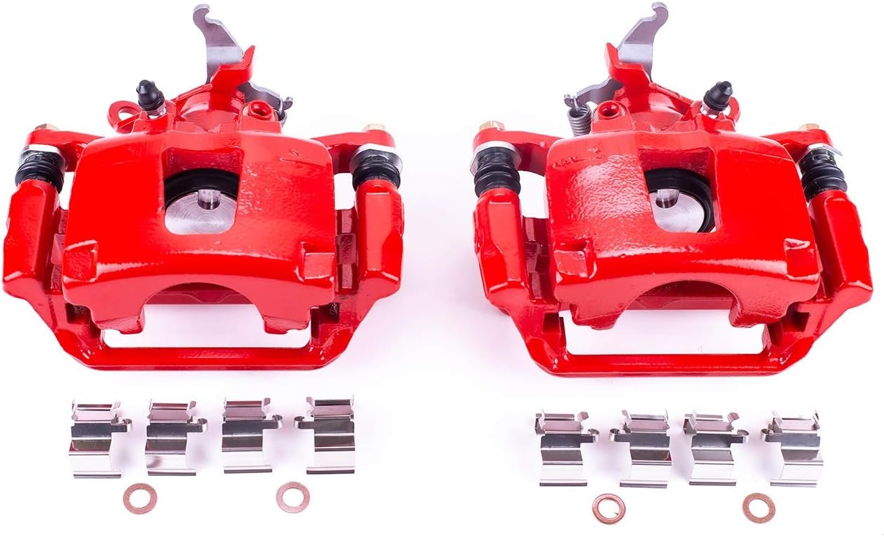 Power Stop Rear S5464 Pair of High-Temp Red Powder Coated Calipers For Dodge Journey 2012-2020 [Model Specific]
