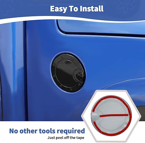 Miniatura 5 de RT-TCZ Para RAM Gas Tank Door Cover Trim, Tapa de Gas Trim para Dodge RAM 2010-2017 Negro Exterior Accesorios