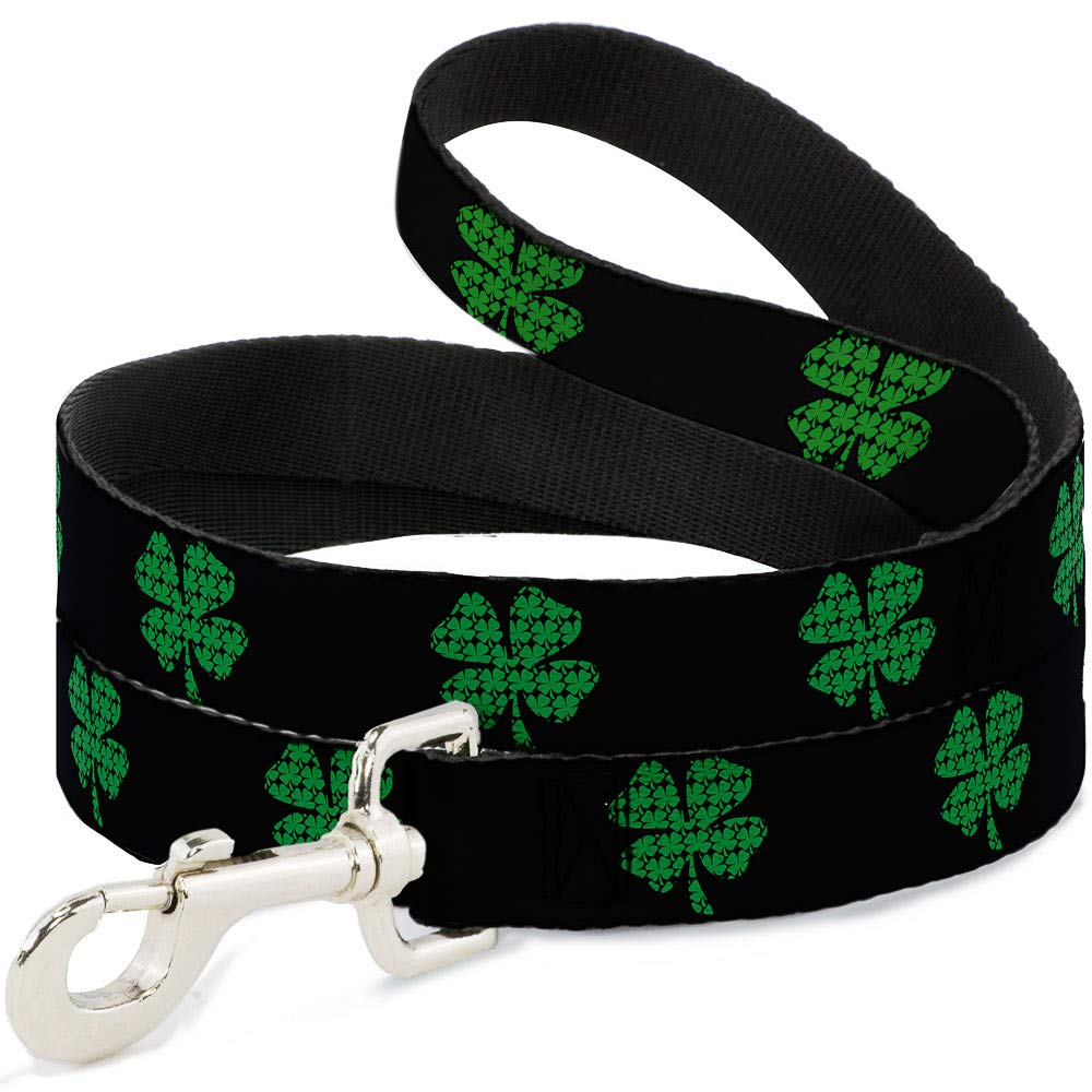 Laisse de qualité Buckle-Down St. Pat's en nylon résistant à motif trèfle