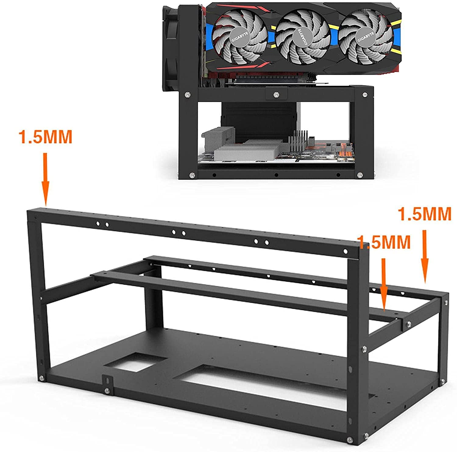 Amazon.co.jp: サーバーラックキャビネット GPUフレーム マイニングリグ6GPU ビットコインマザーボード  マザーボードブラケット固定フレーム Tophacker : パソコン・周辺機器