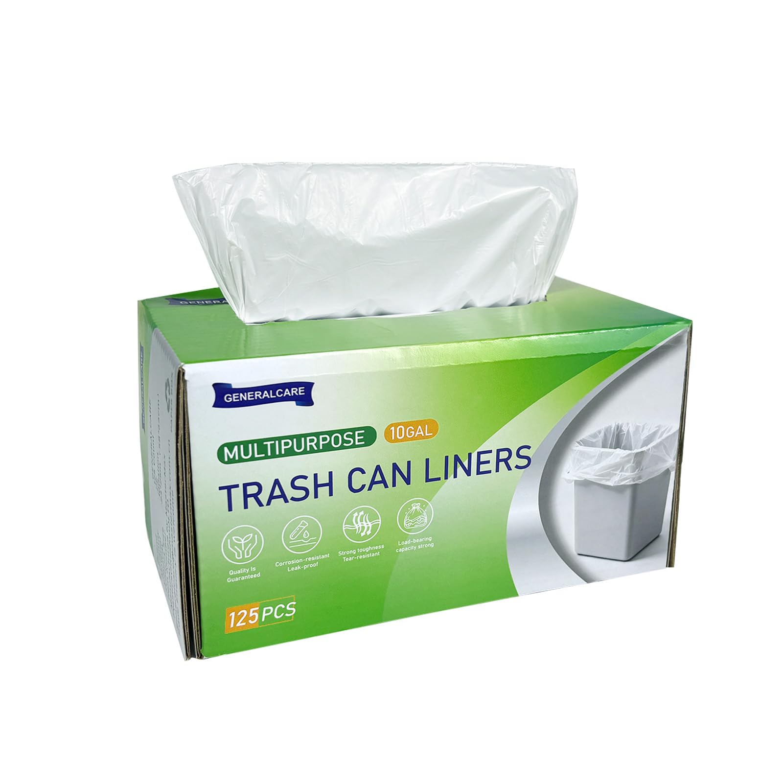 Sacs poubelle de cuisine blancs en lot de 125 pour maison et bureau