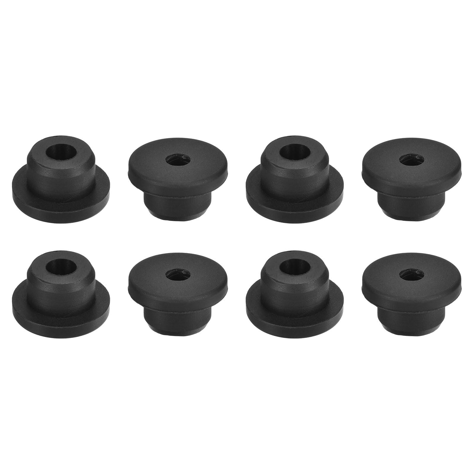 Unifizz 8Pcs Rubber Grommet 11/16"(17mm) Drill Hole, 5/16"(8mm) ID Hole Black Silicone Hole Plug Gasket for Automotive, Machinery and Wiring Applications