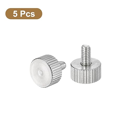 Miniatura 79 de uxcell Tornillos moleteados M3x10mm, 5 piezas de acero inoxidable 304 con cabeza moleteada plana totalmente roscada, tornillos de pulgar, pernos