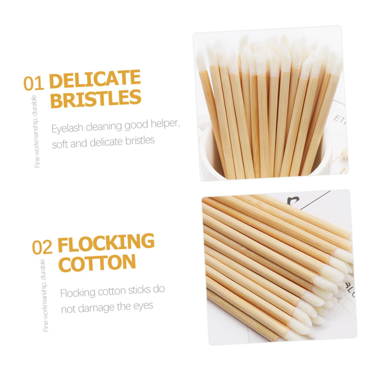 Beatifufu Wooden Lip Brush 100pcs Lipstick Applicators for Makeup Professional Home Use