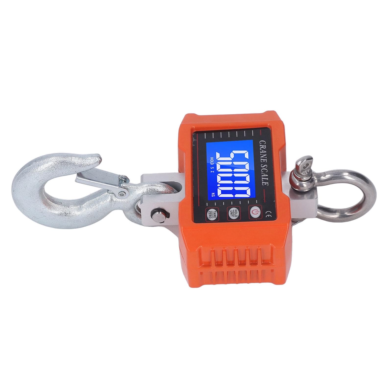Báscula colgante digital de 1000 kg con control remoto, báscula de grúa industrial resistente con pantalla LCD para almacén, camión, pesca, gancho de acero inoxidable, color