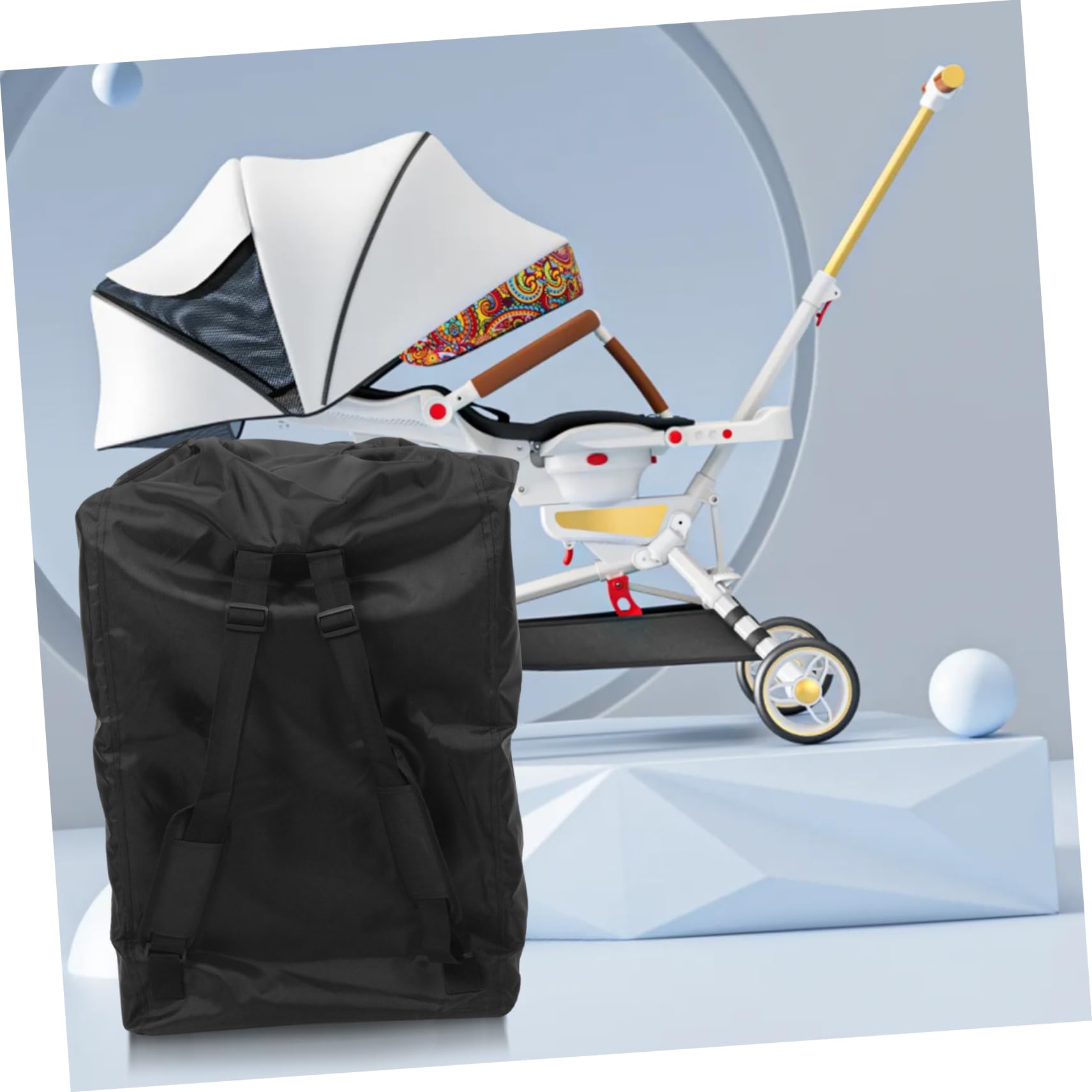Mobestech Borsa Da Viaggio Per Passeggino Coprisedile Auto Tasca Laterale Cerniera Frontale Spallacci Regolabili Imbottitura Posteriore Porta Oggetti Custodia Passeggino