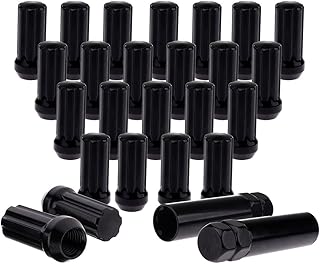 Scitoo 14x2 Wheel Lug Nut,24pcs+2keys Black Lug Nuts with 2 Socket Key,M14x2.0 Lug Nuts Close End 2" Fits for 1997-2014 for Ford for F150 for Ford Expedition Lug Nuts for Lincoln Mark Spline Lug Nuts