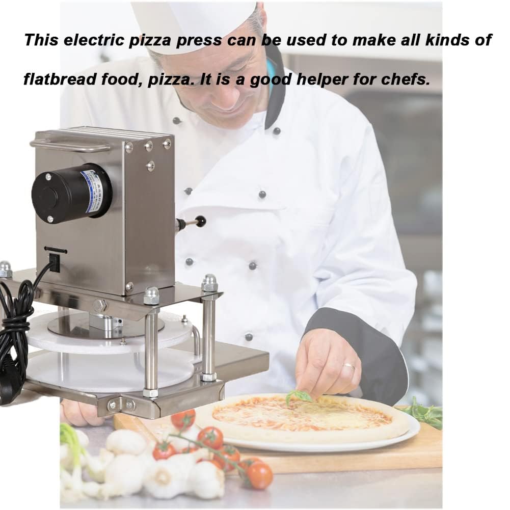 Pressa per pizza, Pressa per tortilla elettrica in acciaio inossidabile Max 8,7 ''/22 cm Pressa per pasta commerciale piccola 300 kg/661 libbre di pressione, Macchina per formare pizza per pizza, to