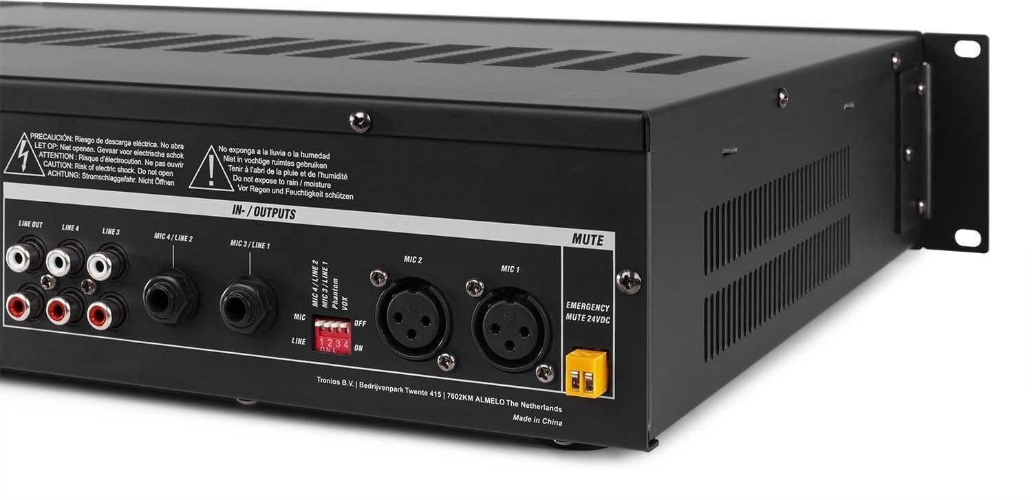 Amplificatore da 360W a 4 zone 100V/8Ohm BT/USB/SD, display LCD Mod. PRM360