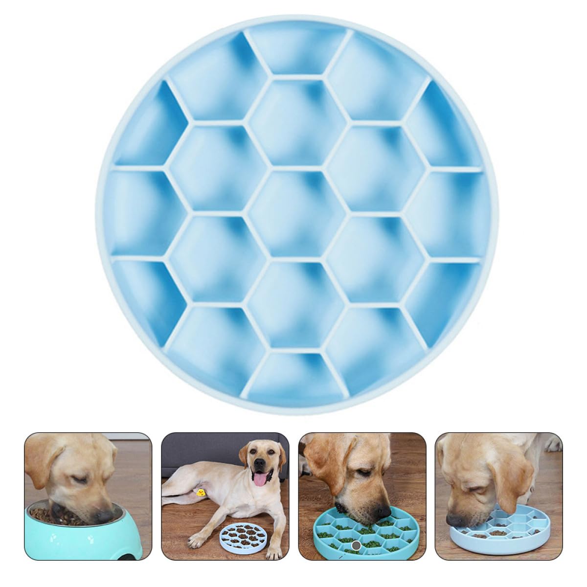 Luxshiny Ciotola Slow Food per Cani Media in Silicone Alimentare Base Antiscivolo, Mangiatoia Lenta Anti-soffocamento per Animali Domestici, per Prevenire Ingozzamento e Indigestione
