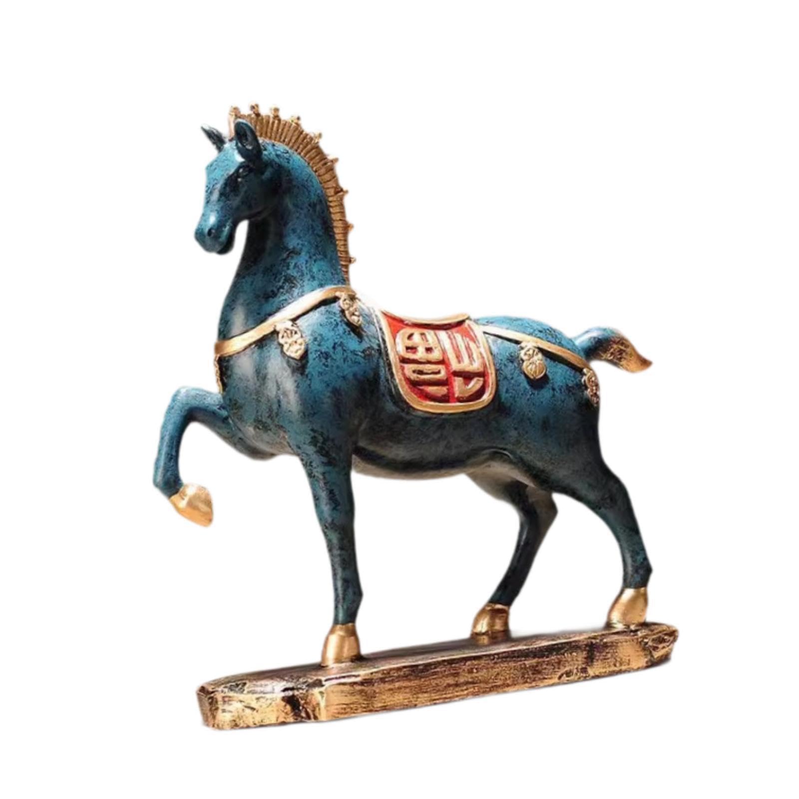 QIXCXAZ Vivacious Horse Figurine Animal Sculpture Collectible Dynamic Resin Horse Statue Adding Life To Space Resin Statue Table Centerpiece Ornament Desktop